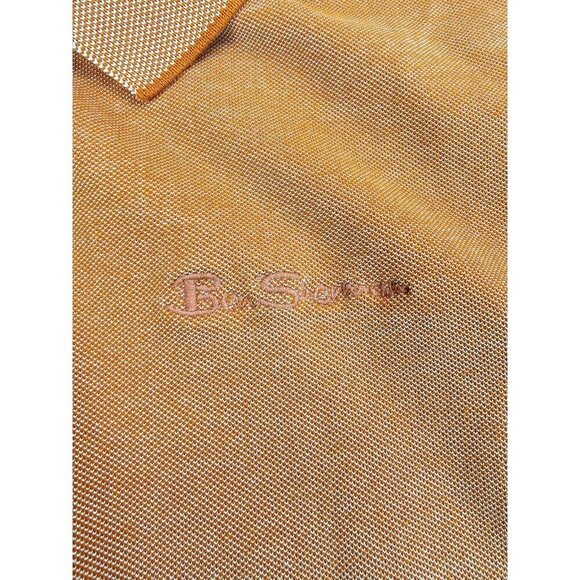 Ben Sherman Size Small Mens Burnt Orange Ebroidered Chest Logo Short Sleeve Polo - Picture 6 of 11
